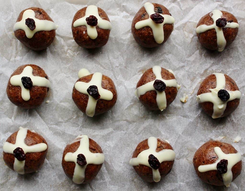 Hot cross bun bliss balls